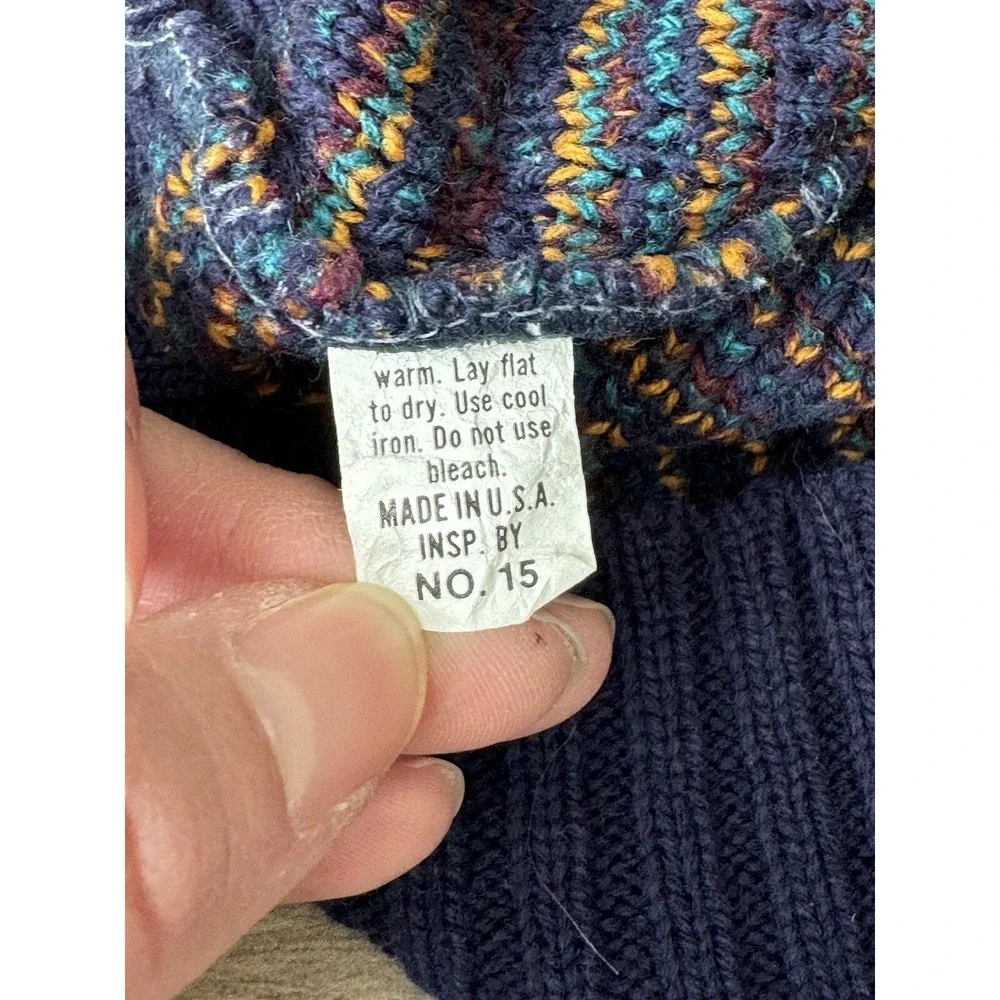 90s Style Geometric Abstract Knit Pattern Pullover Kid Sweater *Read Description